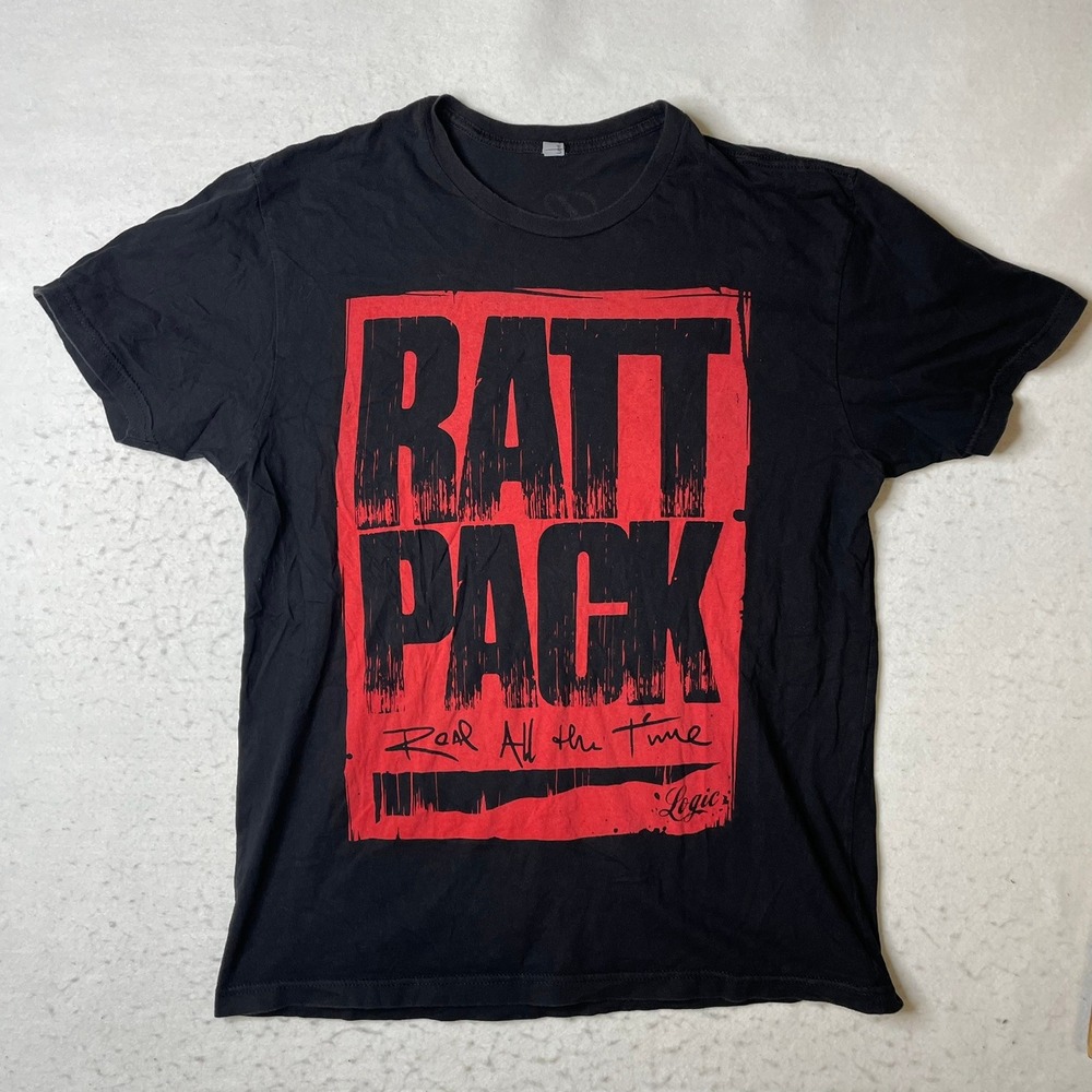 Logic Ratt Pack Rap Hip Hop T Shirt Mens Large Black‎ Red Graphic Tee